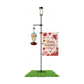 Garden Flag Stand with Solar Light for Outside 12 x 18 Inch Flags, Heavy Duty Aluminum Alloy Yard Flag Holder with