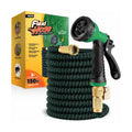 Flexi Hose with 8 Function Nozzle, 150FT - Lightweight Expandable Garden Hose, No-Kink Flexibility, 3/4 Inch Solid