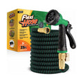 Flexi Hose with 8 Function Nozzle, 25FT - Lightweight Expandable Garden Hose, No-Kink Flexibility, 3/4 Inch Solid Brass
