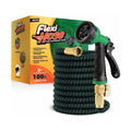 Flexi Hose with 8 Function Nozzle, 100FT - Lightweight Expandable Garden Hose, No-Kink Flexibility, 3/4 Inch Solid