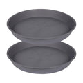 2 Pack of 10 inch Plant Saucer Gray, Heavy Duty Plastic Plant Saucer 10 inch Round, Durable Plant Tray for Pots, Plant Saucers for Indoors, Plant Trays for Planter 9"/10" (10", Cement)
