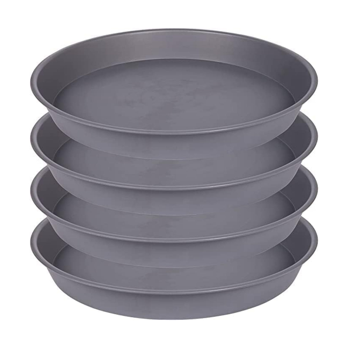 4 Pack of 20 21 inch Plant Saucer Round, Deep Plant Saucers for Pots, Heavy Duty Plastic Plant Drip Tray for Indoors Outdoor, Bird Bath Bowls, Plant Trays for Planter 19-22" (21 inch, Cement)