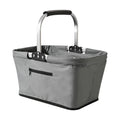Fox Run Collapsible Shopping Basket with Handle, 17" x 10" x 9" Harvest and Picnic Basket
