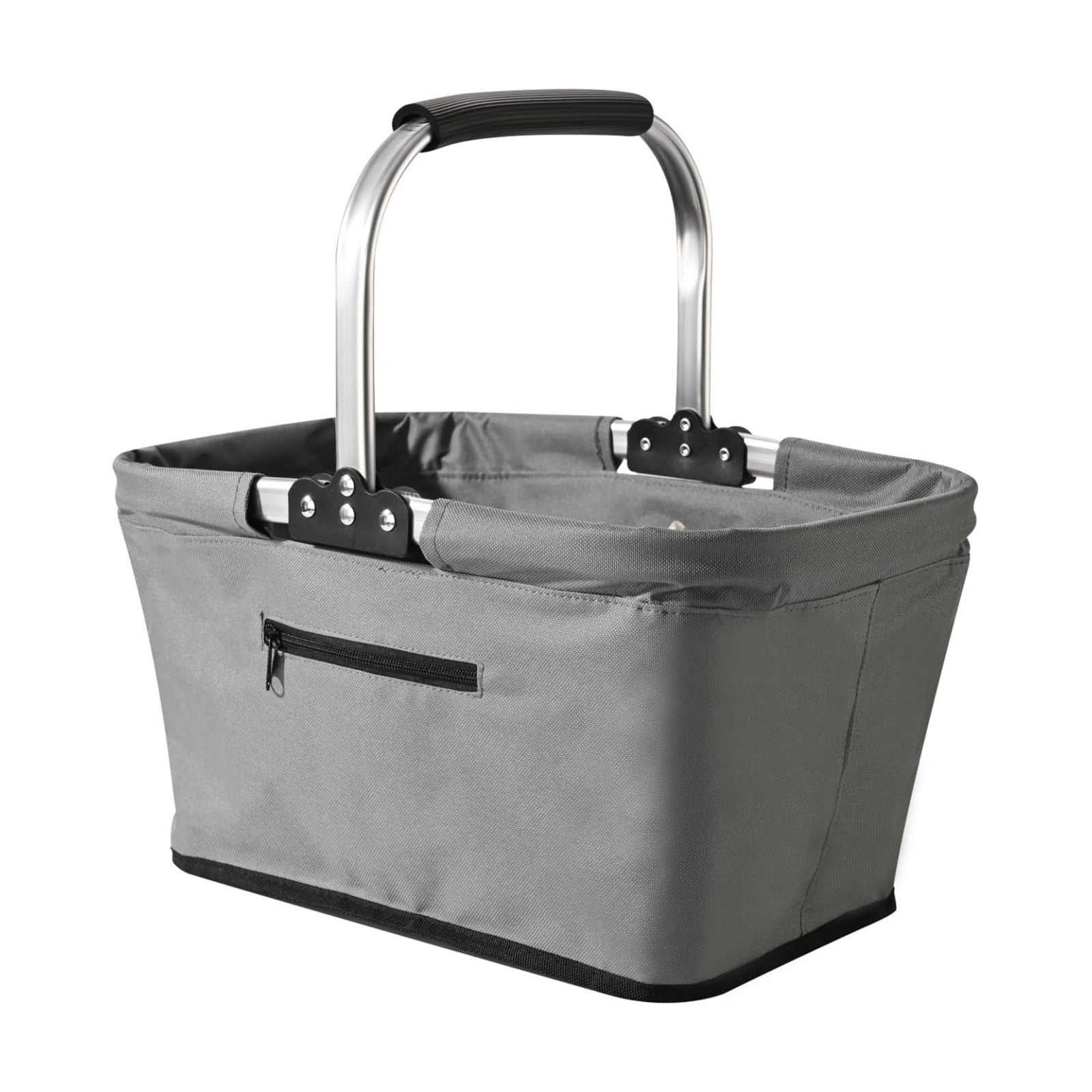 Fox Run Collapsible Shopping Basket with Handle, 17" x 10" x 9" Harvest and Picnic Basket