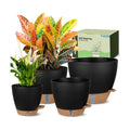 Self-Watering Pots for Indoor and Outdoor Plants 4 Pack, 6/8/10/12 Inch Planters with Water Level Indicator & Deep