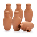 JUXYES 6 Pack Terracotta Self Watering Pots Watering System Planter Spikes | 18 oz Plant Watering Globes with Lid
