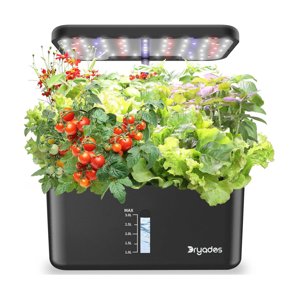 Indoor Garden 10 Pods Hydroponics Growing System w/LED Grow Light | Plant Germination Kit, Smart Quiet Pump, Adjustable