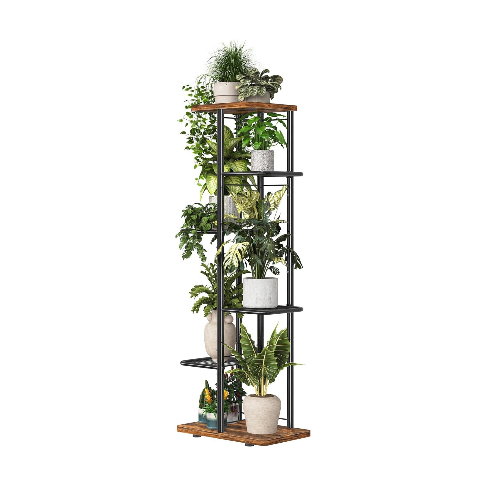 Simple Trending Plant Stand Indoor Outdoor, 6 Tier Plant Shelf, Tall Corner Flower Pot Holder, Metal Display Rack for