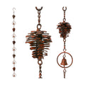 3.6 Feet Pinecone Rain Chains Gutters, Pinecone Shaped Iron Metal Downpipe Outside Catcher, Decorative Pine Cones and