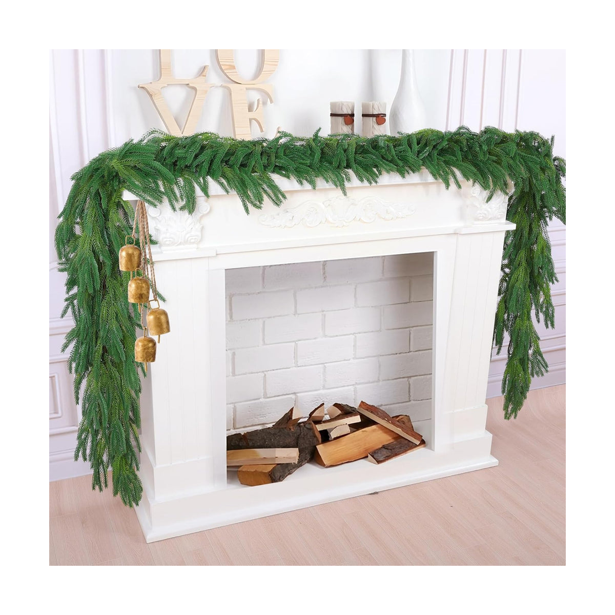 Hananona 4Pcs 6FT Christmas Garlands, Real Touch Norfolk Pine Garland