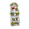 VGMiu 4 Tier Plant Stand Indoor Outdoor, Metal Plant Shelf for Multi Plants | Black Plant Display Stand Flower Plante