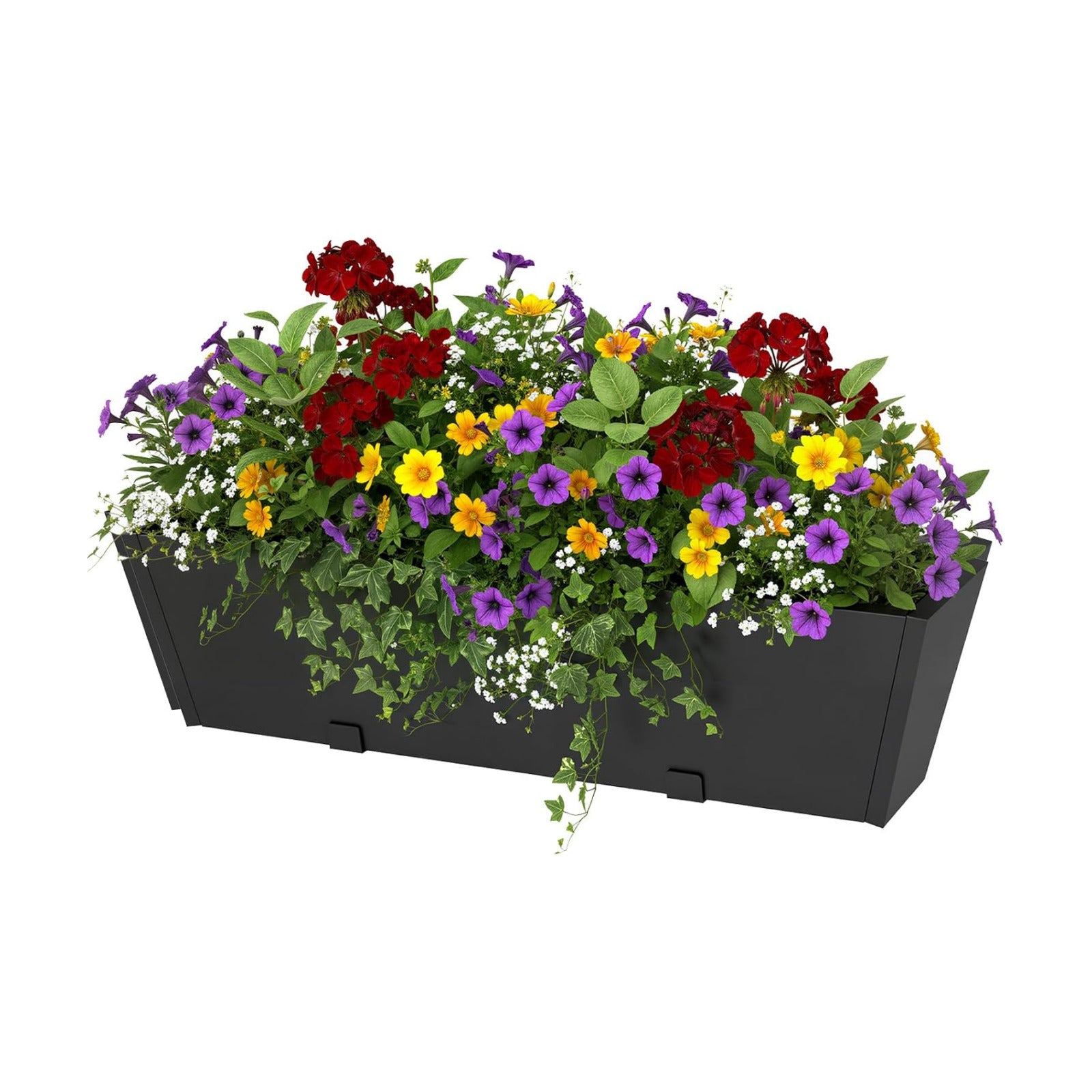 Railing Planter Box 36 Inch, Heavy Duty Metal Window Boxes | Adjustable Bracket, Drainage Hole, Foam Pad, Rust