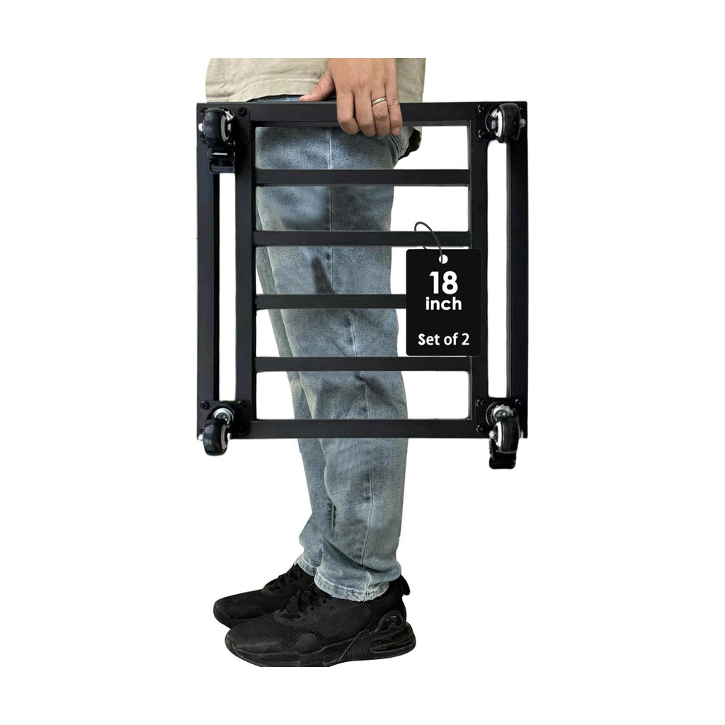 18" Square Plant Stand with Wheels Heavy Duty,Large Metal Plant Caddy Indoor Outdoor Use,Rolling Plant Dolly with