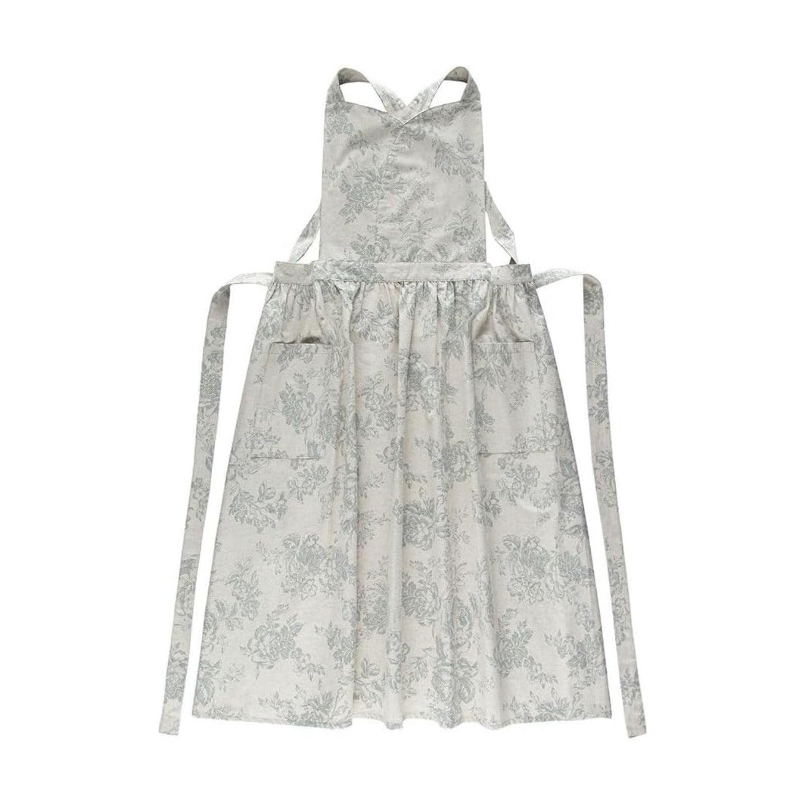 Floral Cotton Waterproof Adult Kitchen Apron Adjustable Cooking Baking Garden Chef Apron with Pocket