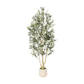 FEELEAD Olive Tree Artificial Indoor 6ft with Planter for Living Room Decor | Faux Olive Tree 6 Feet with Textured