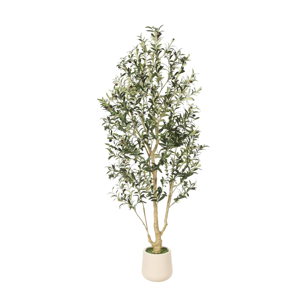 FEELEAD Olive Tree Artificial Indoor 6ft with Planter for Living Room Decor | Faux Olive Tree 6 Feet with Textured