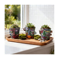 Mini Face Planters 3PC Set – Unique Resin Art Flower Pots for Succulents, Cacti & Small Plants – Decorative Funny Plant