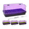 4-Pack 1020 Trays with Grow Light & 72 Cell Plug & 6.3" Tall Humidity Domes | Heavy Duty Plant Germination Kit for Seed