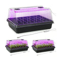 3-Pack Seed Starter Trays with Grow Lights, 5" Tall Humidity Dome & 54-Cell | 2.8" Deep Cells, 96 LEDs per Set, 3 Light