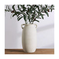 Dobbyby Ceramic Flower Vase 12 inch Farmhouse Rustic Vase Decorative Pottery Terracotta Tall Vases for Home Decor Table Mantle Fireplace Living Room Bathroom Wedding Centerpiece(Large-White)