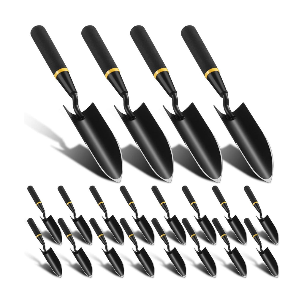 20 Pcs Garden Hand Trowel Heavy Duty Carbon Steel Garden Shovels Tools with Resin Rubberized Handle for Camping