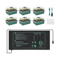 Sckee 6 Pack Seed Starter Tray with 10"x20.75" Seedling Heat Mat, Seed Starter Kit with Humidity Dome, Seed Starting
