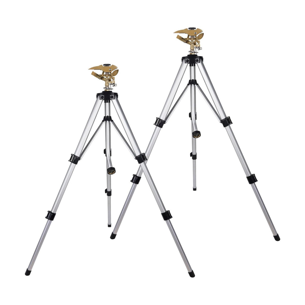 Biswing Large Impact Sprinkler Head on Tripod Base, Adjustable Zinc Alloy Lawn Sprinklers for Yard Lawn Garden, 3/4" NH