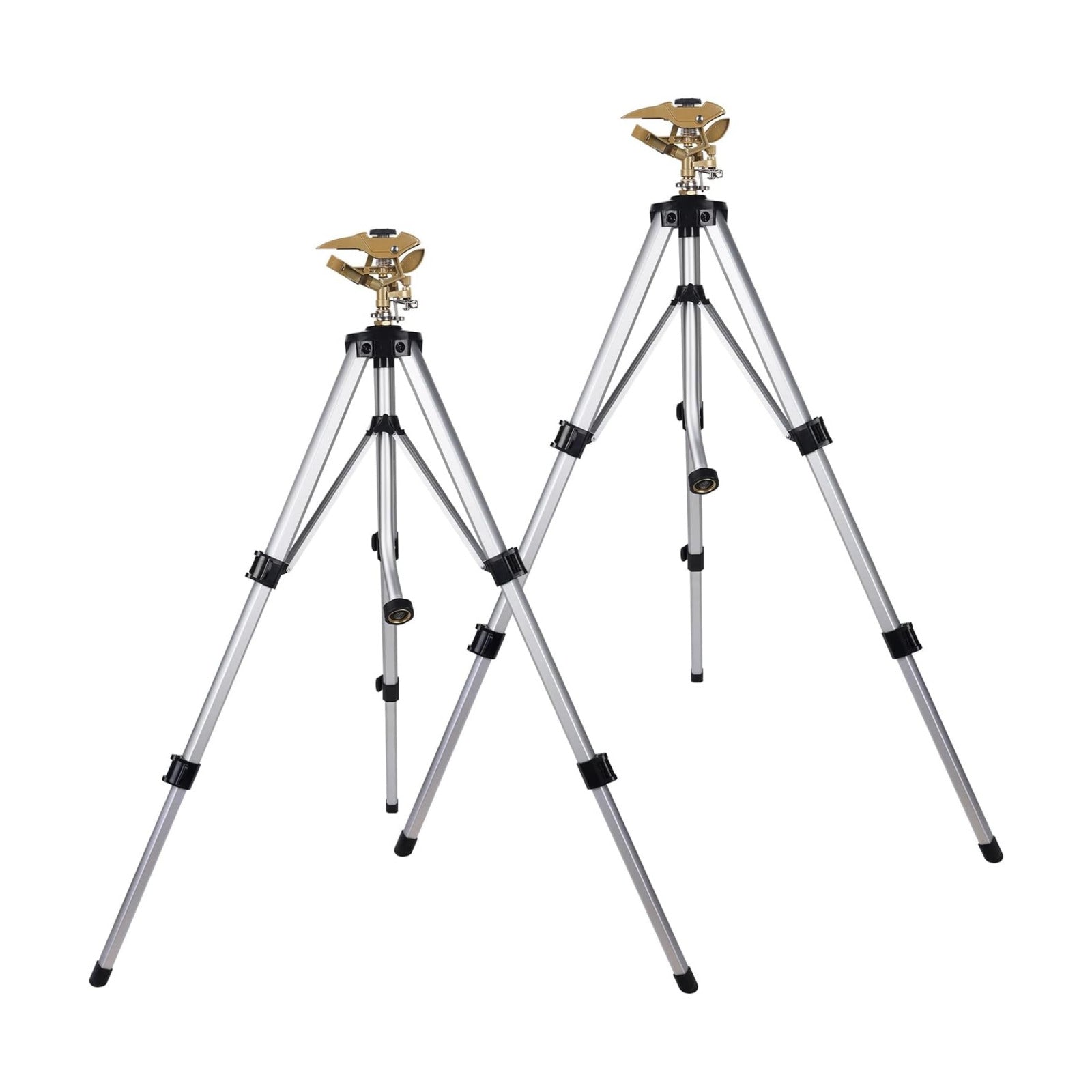 Biswing Large Impact Sprinkler Head on Tripod Base, Adjustable Zinc Alloy Lawn Sprinklers for Yard Lawn Garden, 3/4" NH