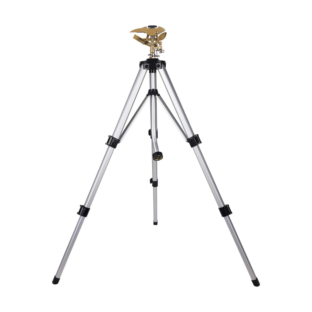 Biswing Large Impact Sprinkler Head on Tripod Base, Adjustable Zinc Alloy Lawn Sprinklers for Yard Lawn Garden, 3/4" NH