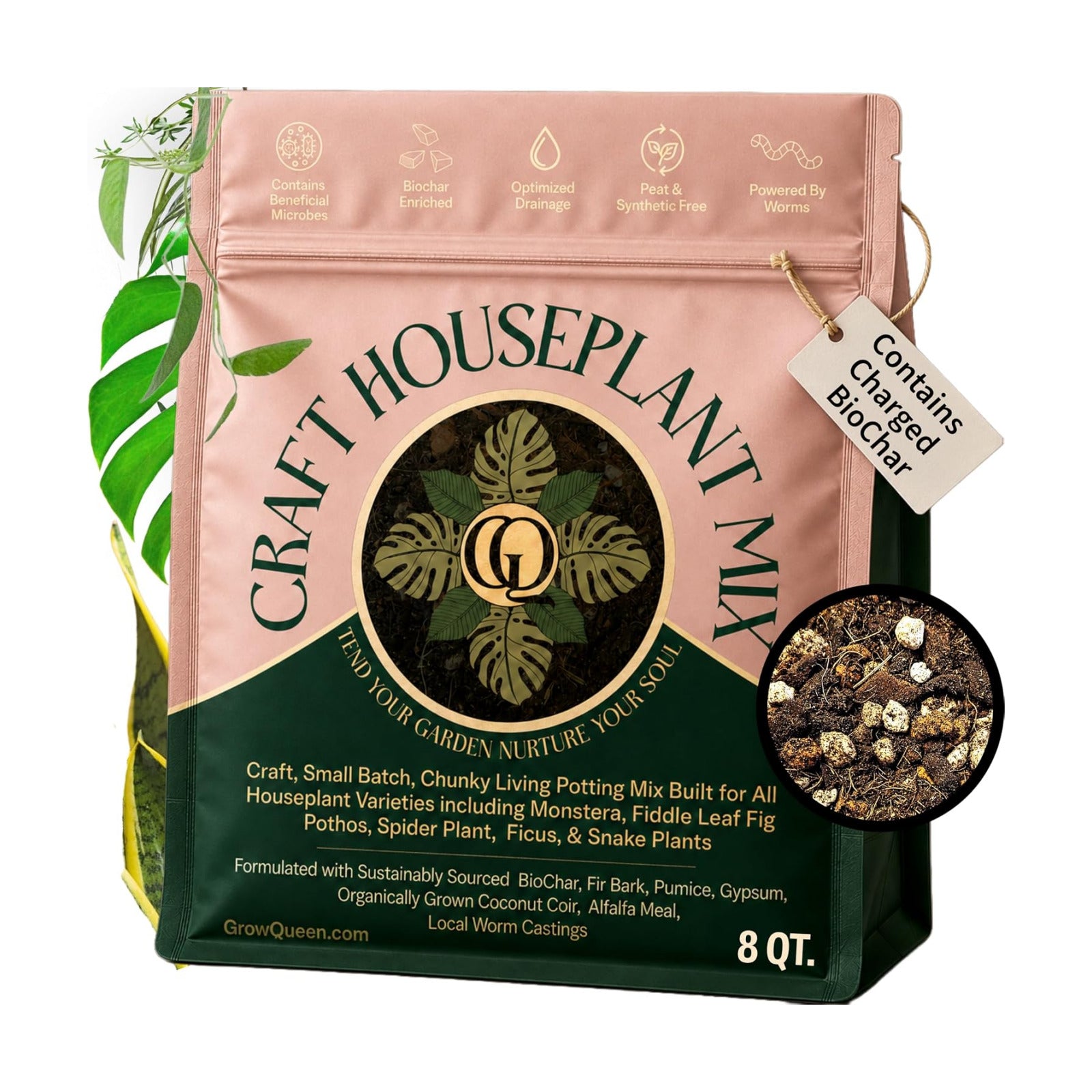 Craft Organic Houseplant Potting Mix, Elite House Plant Soil, Chunky, Well Draining Potting Soil for All Indoor Plants