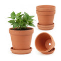 Riseuvo 6 Inch Terracotta Pots with Saucers – 4 Pack Medium Clay Flower Pots with Drainage Hole，Clay Pot for