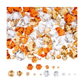 Syhood 570 Pcs Orange, Coffee and Clear Acrylic Gems Plastic Crystals