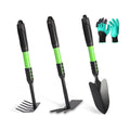Garden Tools Set, 4 Pack Gardening Tools, Stainless Steel Heavy Duty Hand Cultivator, Hoes, Spade Shovel, for Planting
