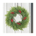 Christmas Wreath, 24" Wreath for Front Door with Hanger, Artificial Pine Wreath with Berries, Farmhouse Christmas Decorations for Indoor Outdoor