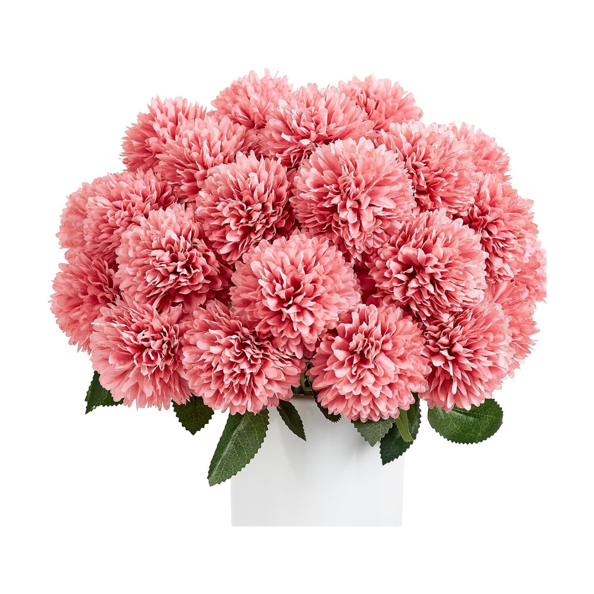 SITUMEIZI 12 Pcs Pink Artificial Chrysanthemum Flowers, Fake Mums