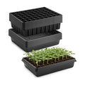 RooTrimmer 5 Pack Seedling Starter Trays No Holes and 5 Pack 54 Cell Seed Starter Trays Extra Deep 2.8" - Heavy Duty
