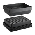 RooTrimmer 10 Pack Seed Starter Trays - Heavy Duty Plastic Flats, Fits 54 Cell Plug Tray, Seedling Tray for Carrying