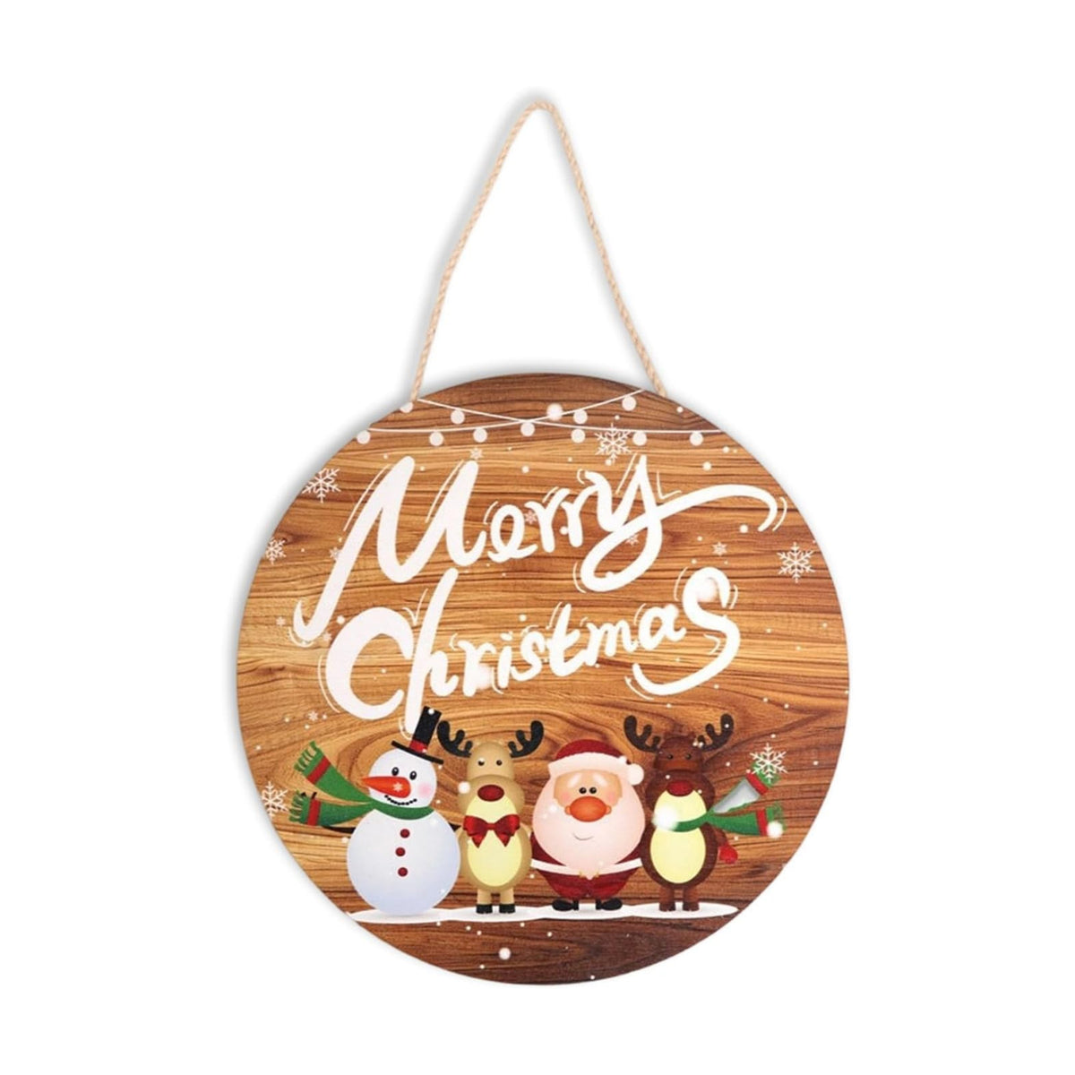 Merry Christmas Santa Claus, Elk, Snowman Decor, Christmas Sign for Front Door Porch Home Xmas Holiday Hanging Sign Decorations Farmhouse Tree Christma Wooden Wall Sign