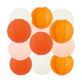 BEISHIDA Orange Mix Paper Lanterns 12Pcs 6/8/10 Inch Round Chinese Lamp