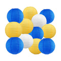 BEISHIDA Blue Yellow White Paper Lanterns 8/10/12 Inch Round Chinese Lamp