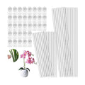 60 Pcs Clear Acrylic Plant Support Stakes with 60 Clips 15.8 & 11 Inch Reusable Plant Holder Stick Garden Stakes for