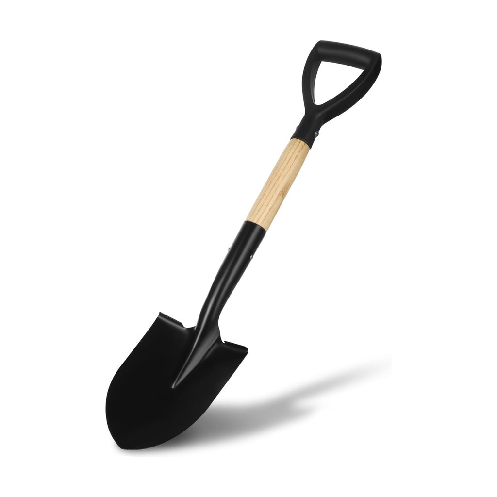28-Inch Mini Garden Shovel with D-Grip Handle, Kids Small Shovel, Alloy Steel Head & Wooden Shaft for Car Emergency
