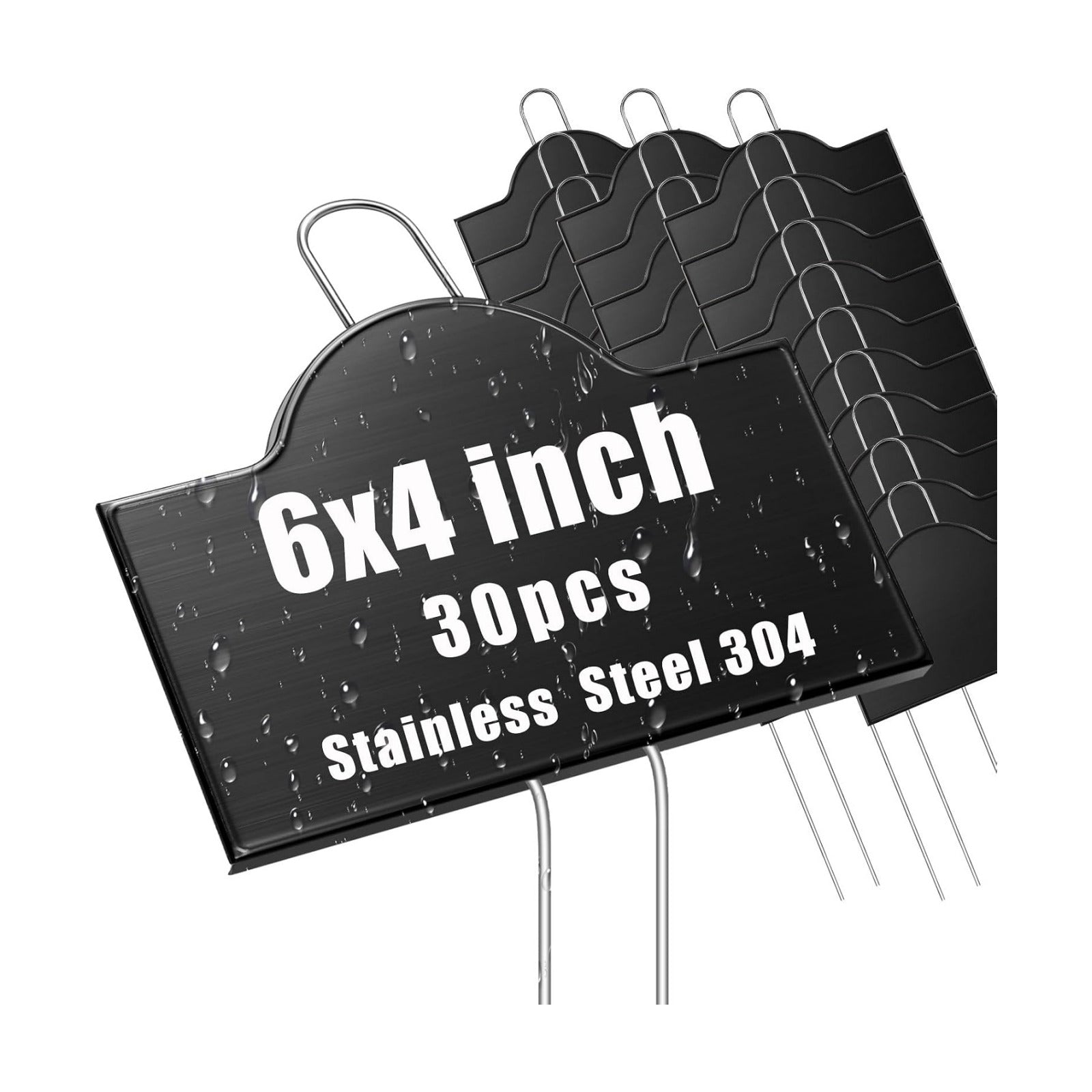 Landhoow 30 Pack Extra Large Metal Plant Labels 6" x 4" with 11'' Stake Stainless Steel Garden Markers Waterproof