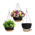 UOUZ Set of 3-10 Inch Self Watering Hanging Planters for Indoor Outdoor，Hanging Plant Pots with Drainage & Removable