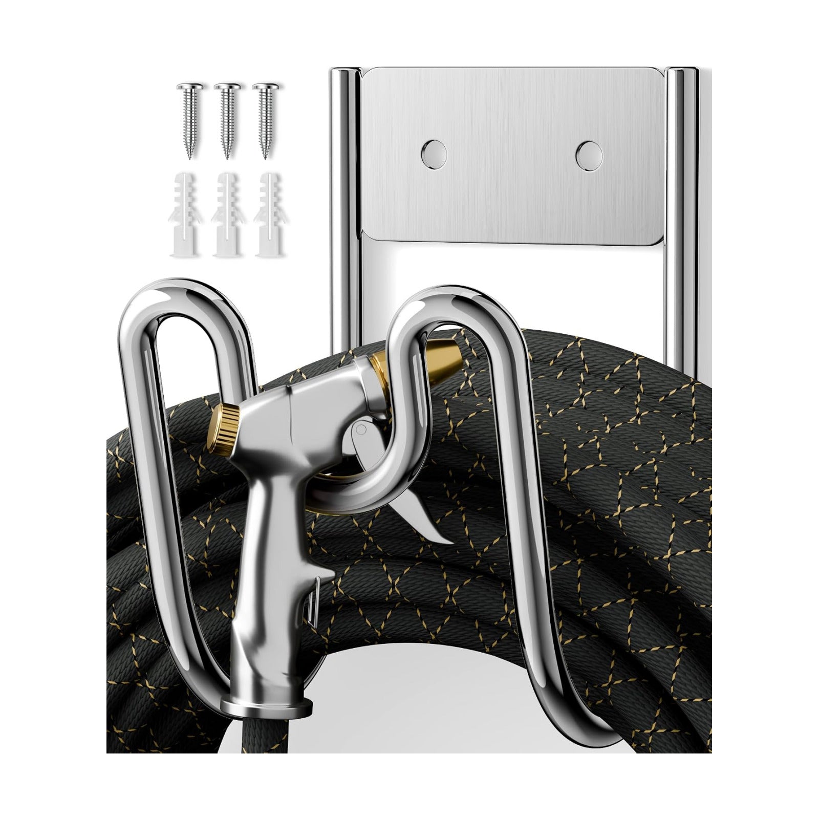Garden Hose Holder Wall Mount - SS304 Stainless Steel Water Hose Hanger Heavy Duty Rack for Extension Cords Vacuum Hose