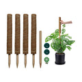 Moss Pole for Plants 4 Pack Natural Coco Coir Climbing Support Stakes with Plant Ties Indoor Monstera Plant Training