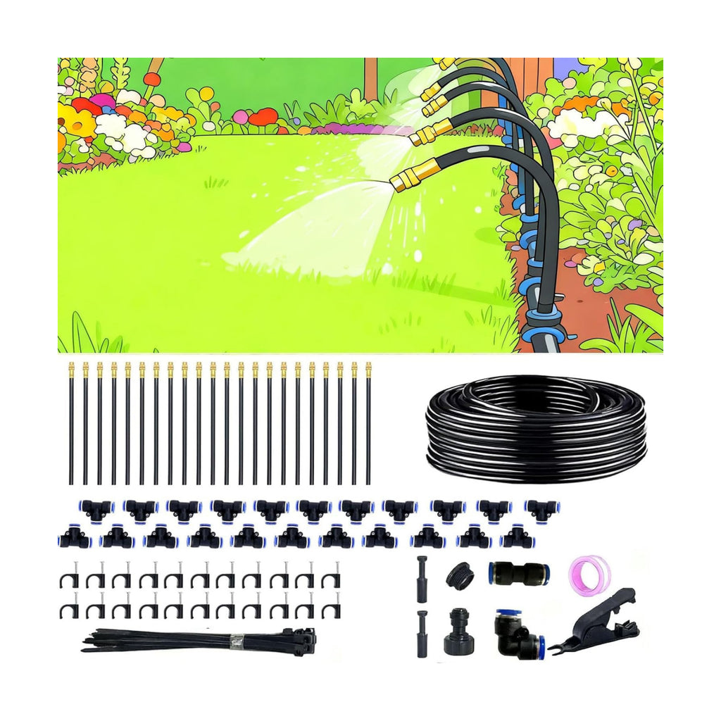 Drip Irrigation System，360° Bendable Drip Irrigation Kit Automatic Irrigation System for Garden, Adjustable Garden