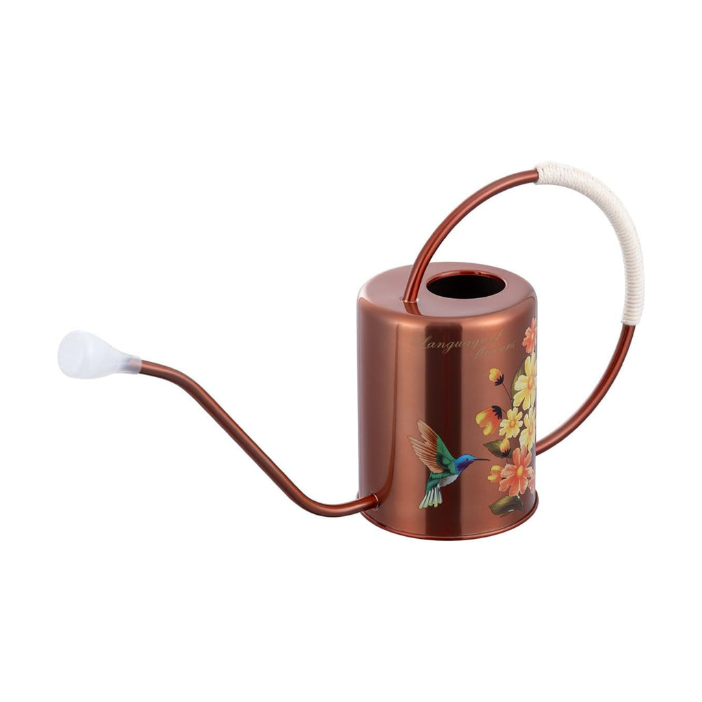 68oz Bronze Stainless Steel Watering Can, Hummingbird Pattern & 2 Sprayers