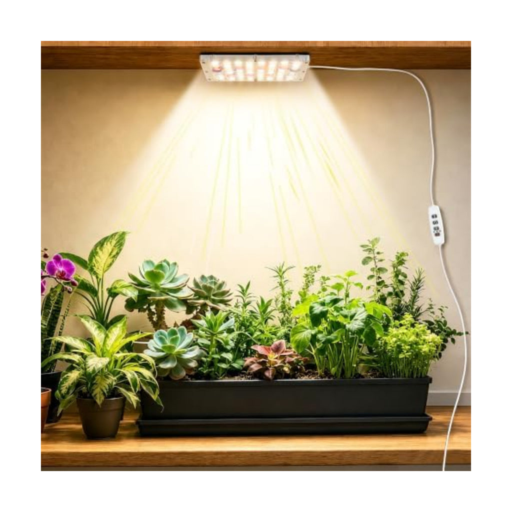 Under Shelf Grow Light, Compact Flat Corded Stick-On Plant Light with Timer