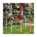 6 Pcs 14.6" Valentine's Day Metal Yard Stakes Large Metal Heart Garden Stakes Red Pink Planter Sign for Valentines Day Flower Pot Porch Patio Walkway Lawn Outdoor Decoration
